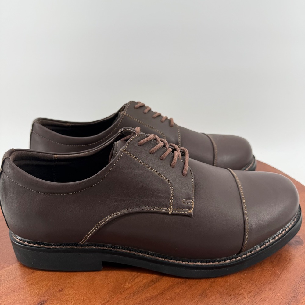 Apex Cap Toe Derby Brown Leather Orthopedic Shoe LT 610M Men 10.5 X-Wide